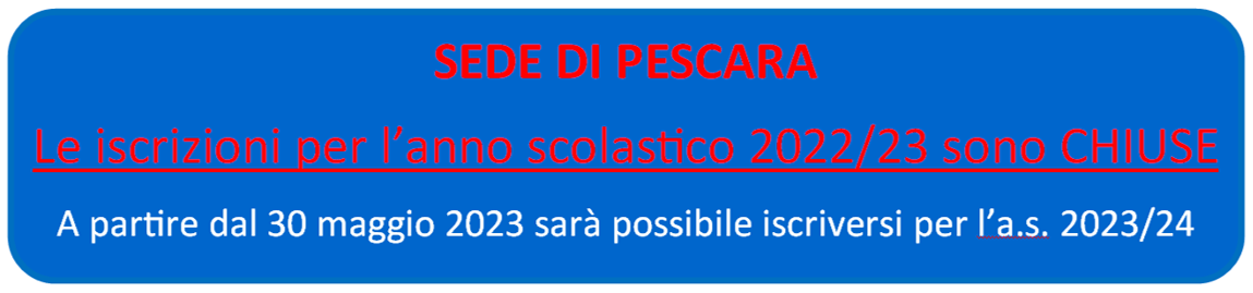 CHIUSURA ISCRIZIONI